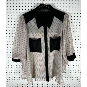 Double Zero polka dot  sheer blouse